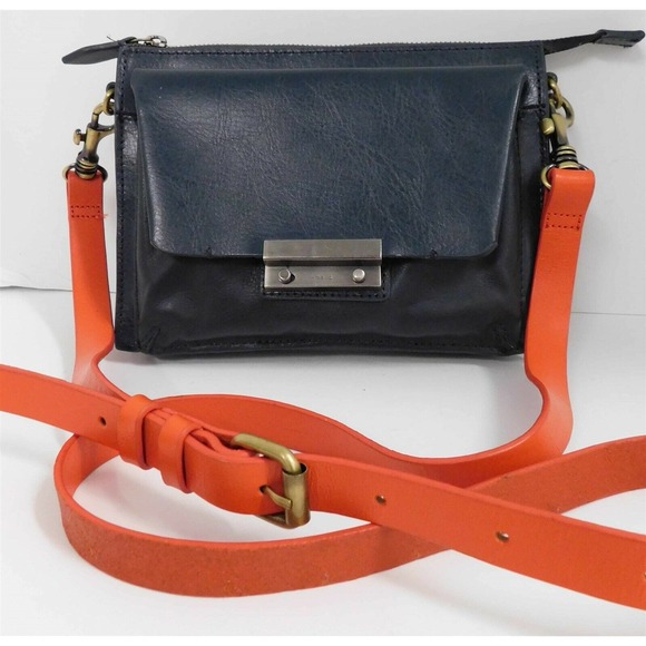 Kelsi Dagger Brooklyn Companion Navy Blue Leather Crossbody‎ Bag
